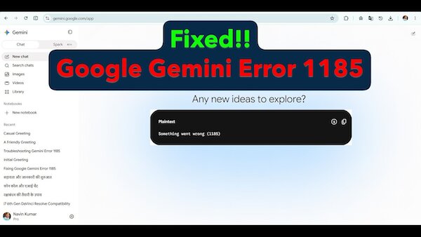 Lỗi 1185 của Gemini
